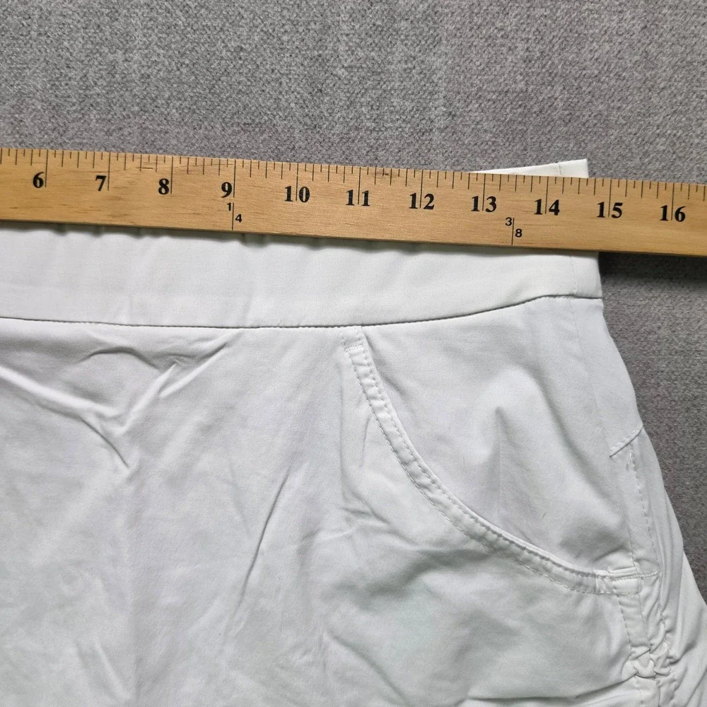 Columbia Skort Women M White Ruched Side Drawstring Athletic Golf Tennis Mini